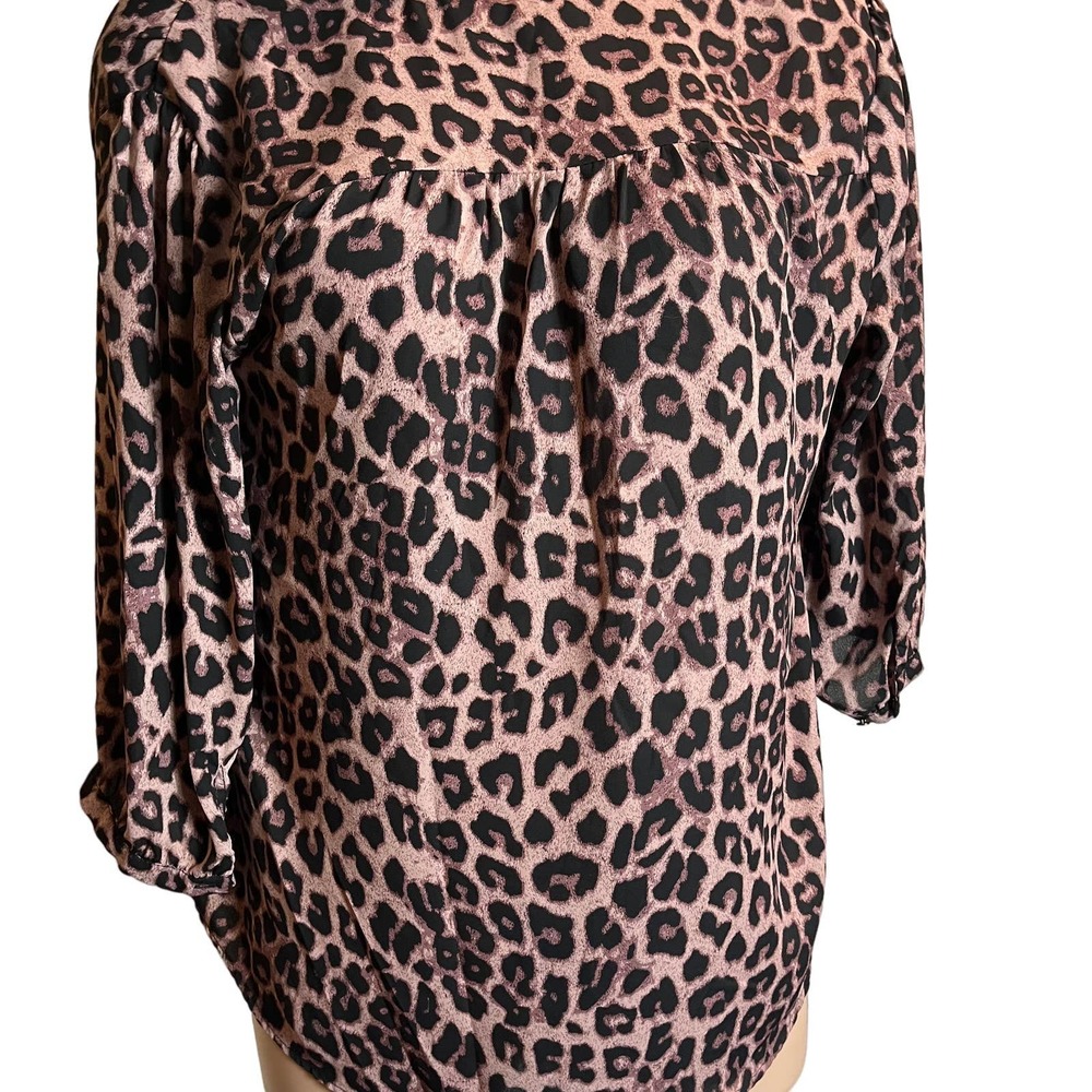 TORRID Georgette Bow Blouse Cheetah Print Top Size 2 2X